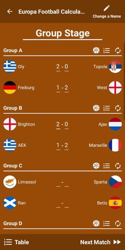Europa Football Calculator 23 Tangkapan skrin 1