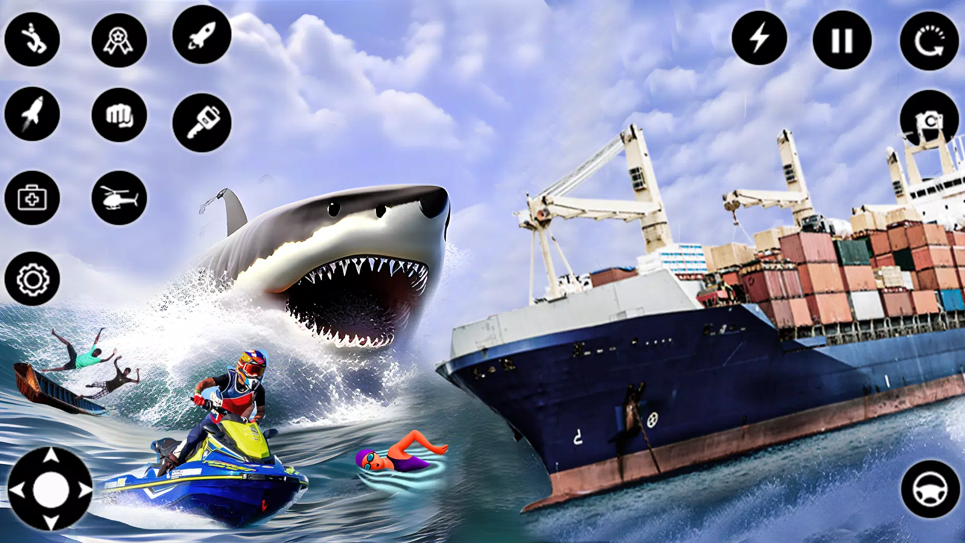 Shark Attack Games Offline ภาพหน้าจอ 1