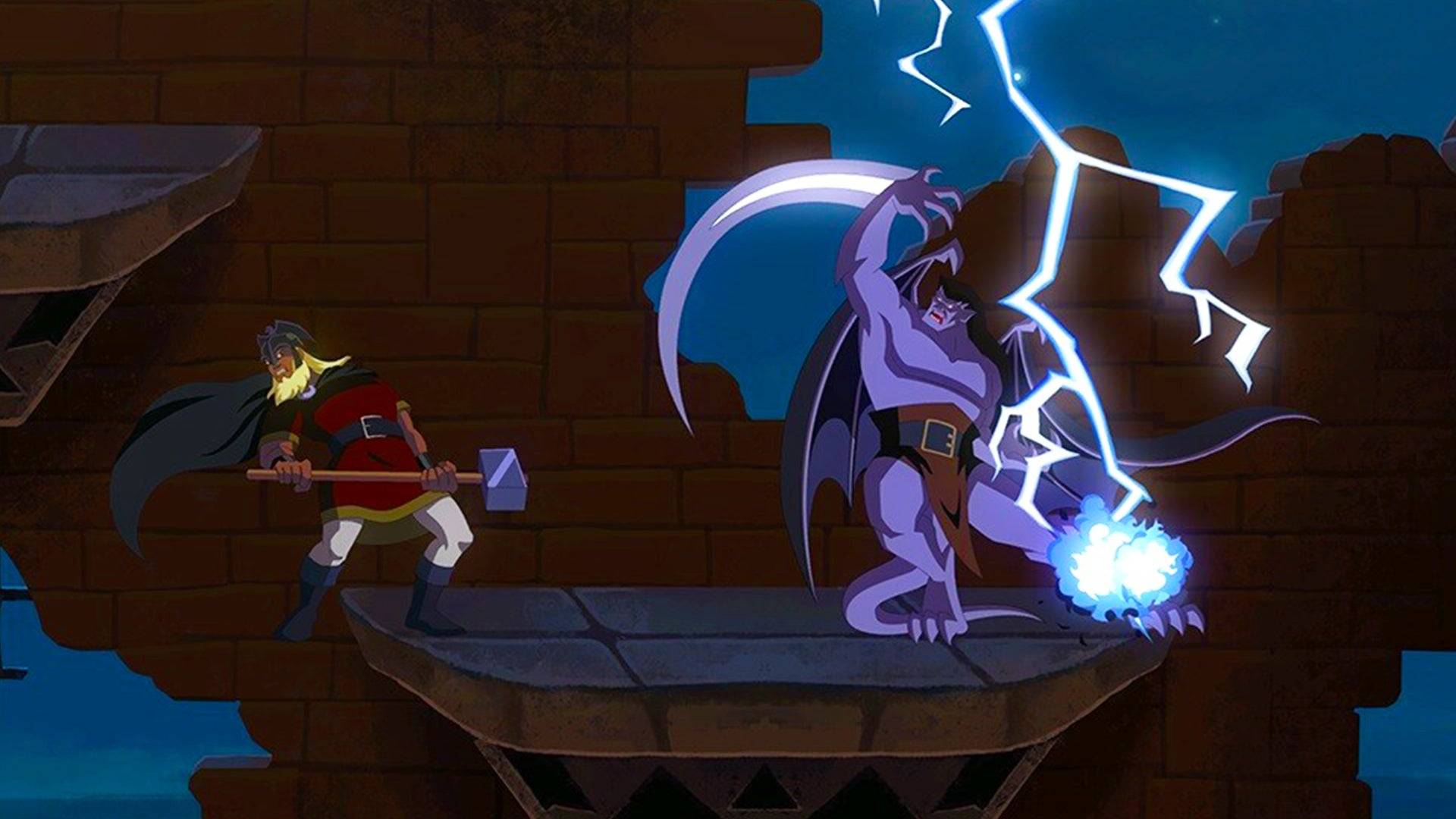 Comparação de capturas de tela de Gargoyles Remastered