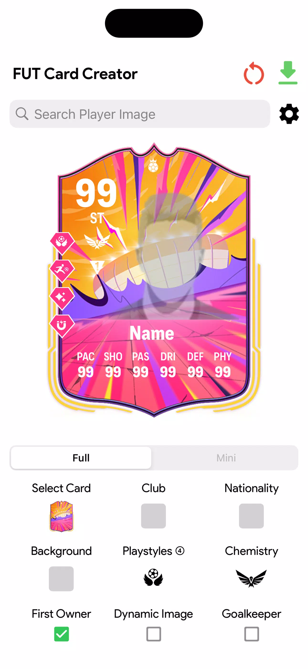 FC Card Creator 25 Captura de tela 0