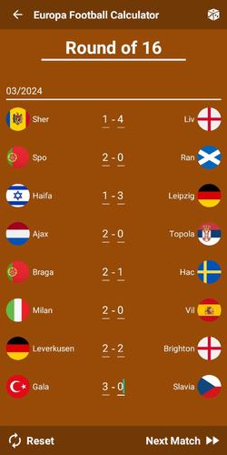 Europa Football Calculator 23 Tangkapan skrin 2