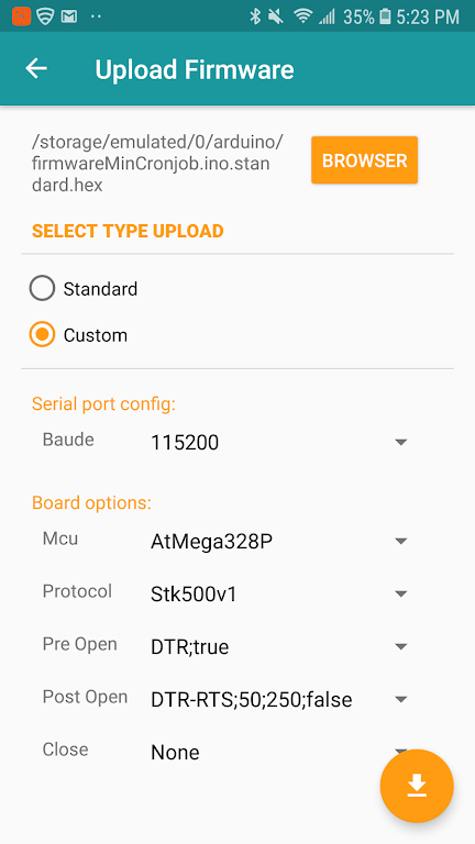Arduino Hex Uploader-Bin/Hex Schermafbeelding 3