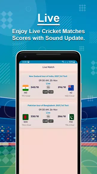 Live Cricket Captura de pantalla 1