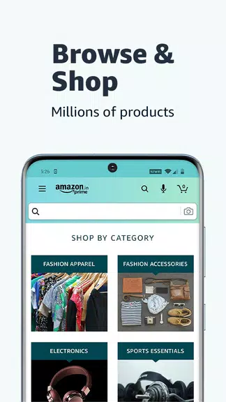 Schermata Amazon India Shop, Pay, miniTV 0