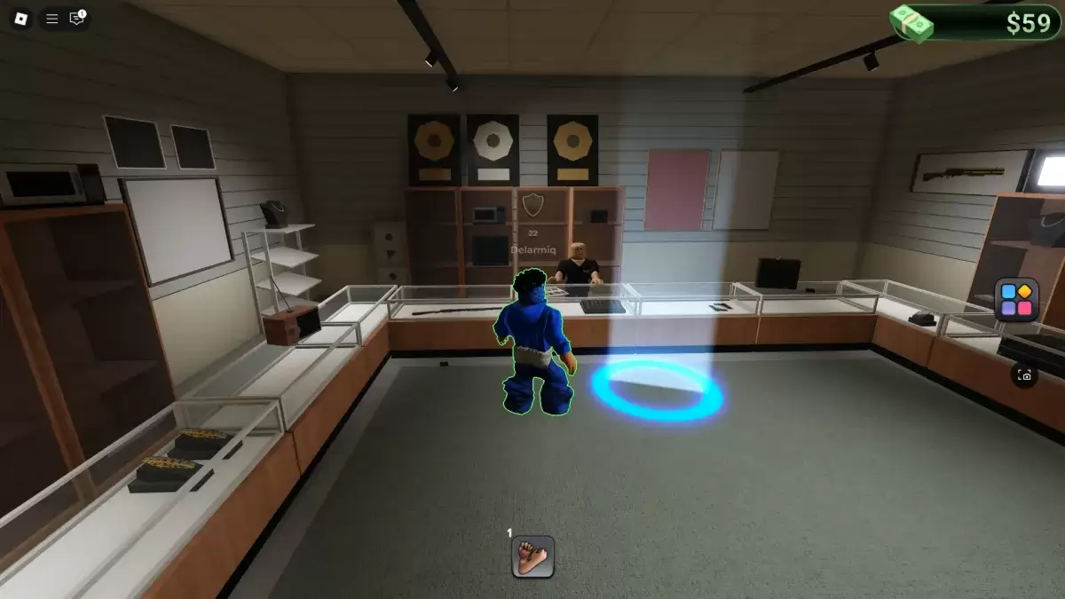 Ein Spieler im Pfandspeicher in Blockspin