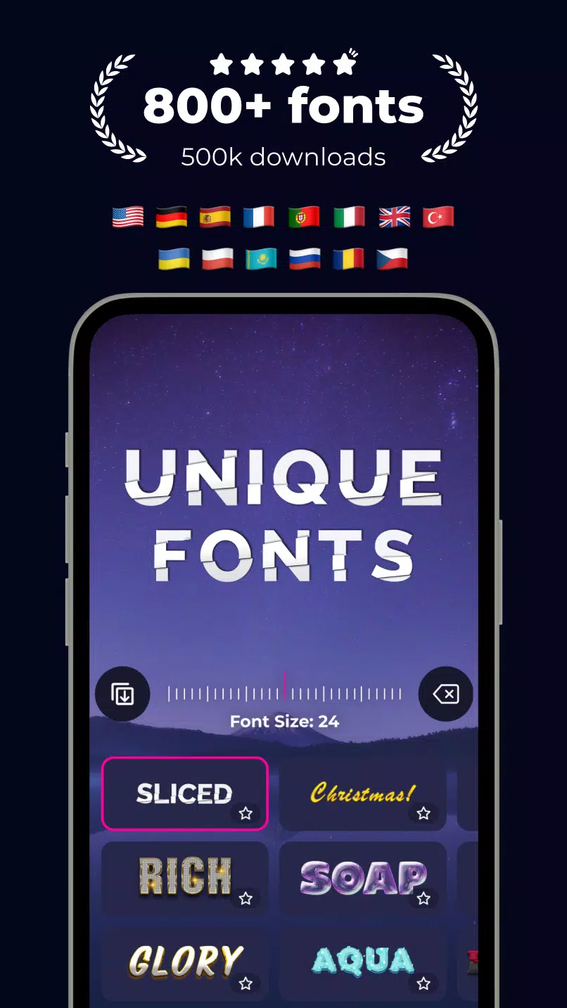 Fonts & Stickers. Add text Schermafbeelding 3