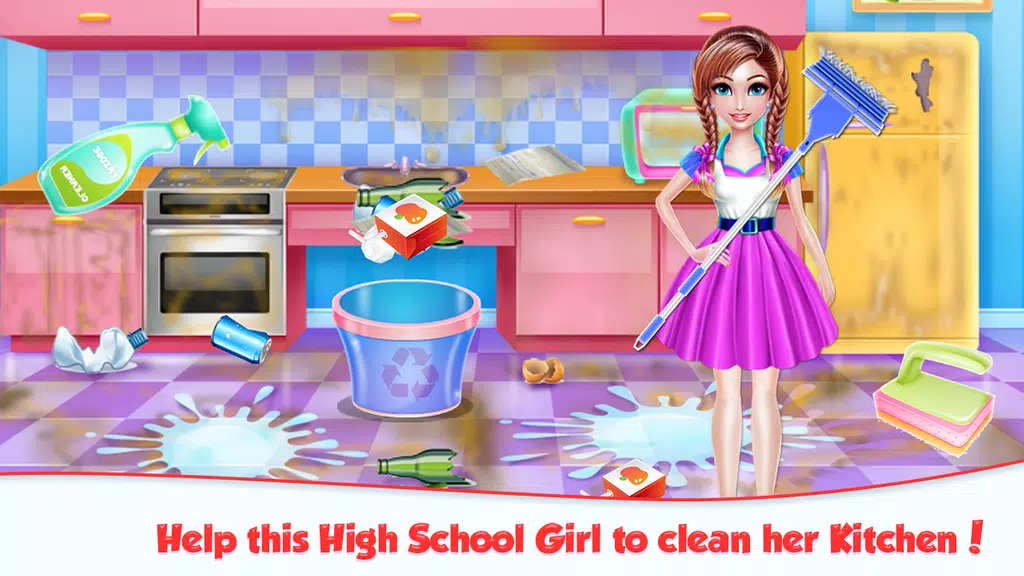 Highschool Girl House Cleaning Captura de tela 3
