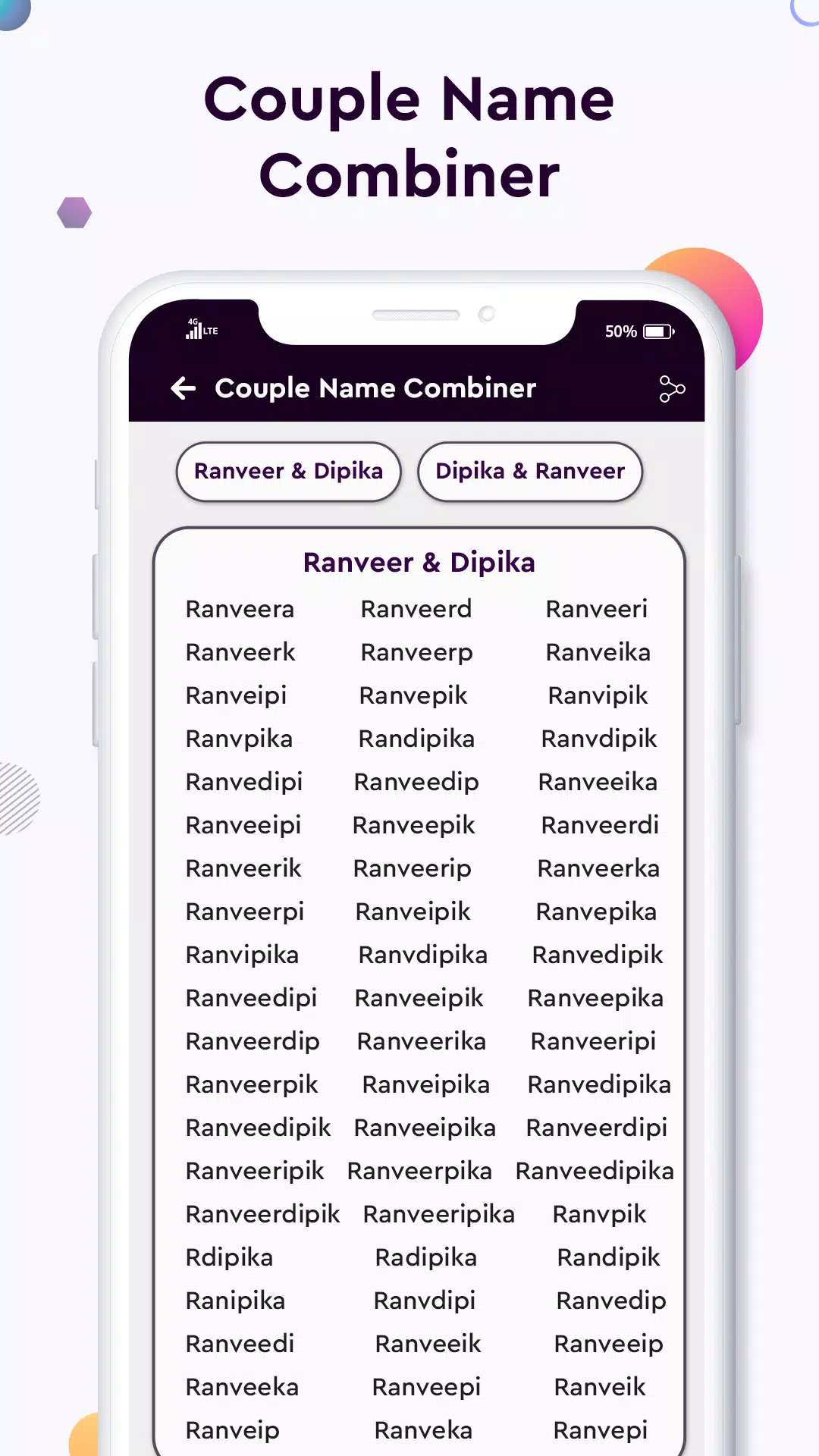 Baby name Couple Name Combiner Tangkapan skrin 3