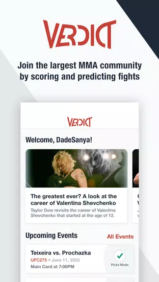 Verdict MMA Picks & Scoring Скриншот 2