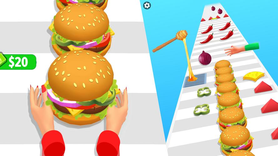 Burger Stack Run Game Ekran Görüntüsü 0