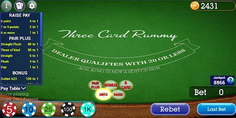 Vegas Three Card Rummy スクリーンショット 0