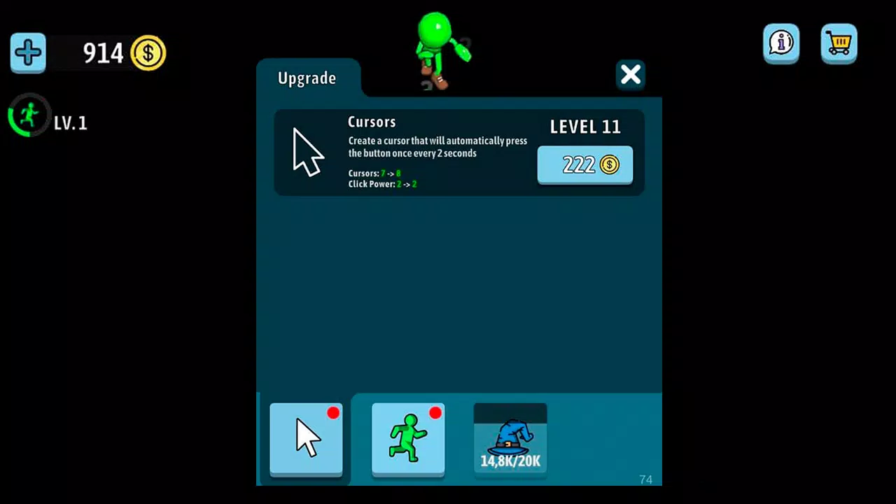 Green button: Авто кликер игра Ekran Görüntüsü 0