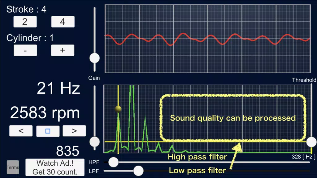 Engine Sound Analyzer:RPM Calc Zrzut ekranu 3