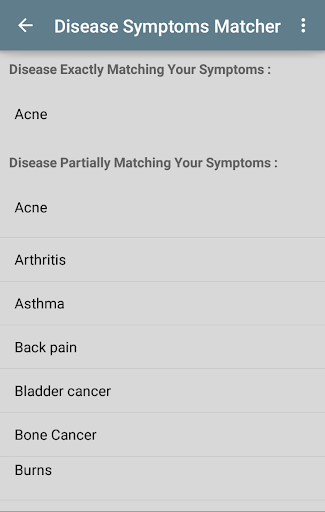 Disease Symptoms Matcher Captura de tela 0