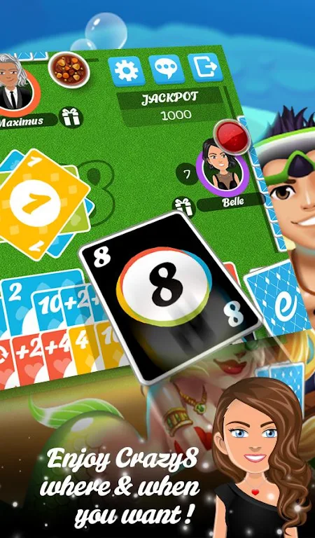 Multiplayer Crazy8 Game Ảnh chụp màn hình 1