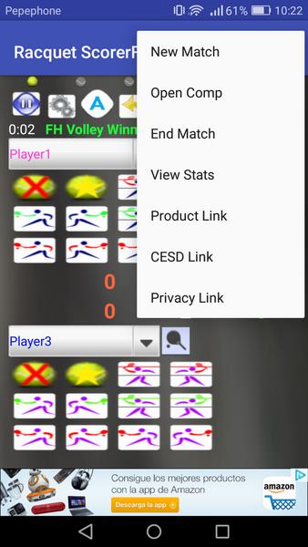 Racquet Game Scorer Скриншот 3