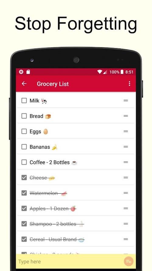 Shopping List ဖန်သားပြင်ဓာတ်ပုံ 1