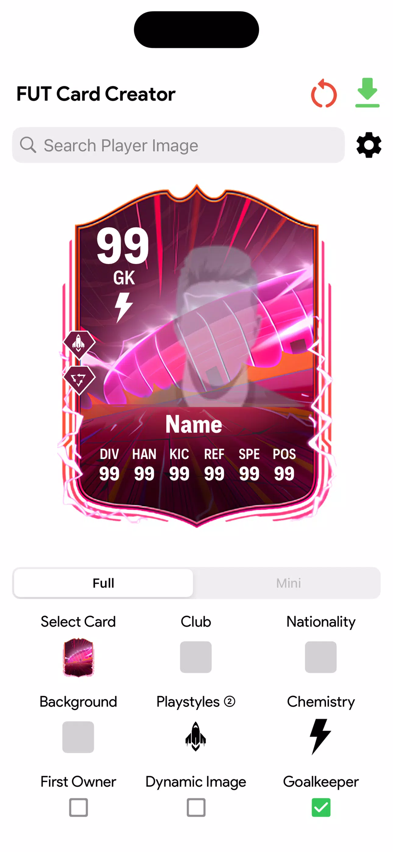 FC Card Creator 25 Captura de tela 1