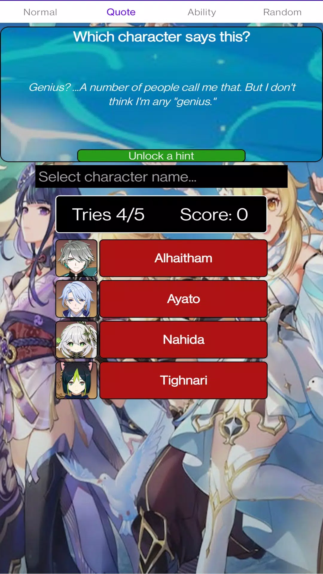 Genshin Guess (Unofficial) ภาพหน้าจอ 2