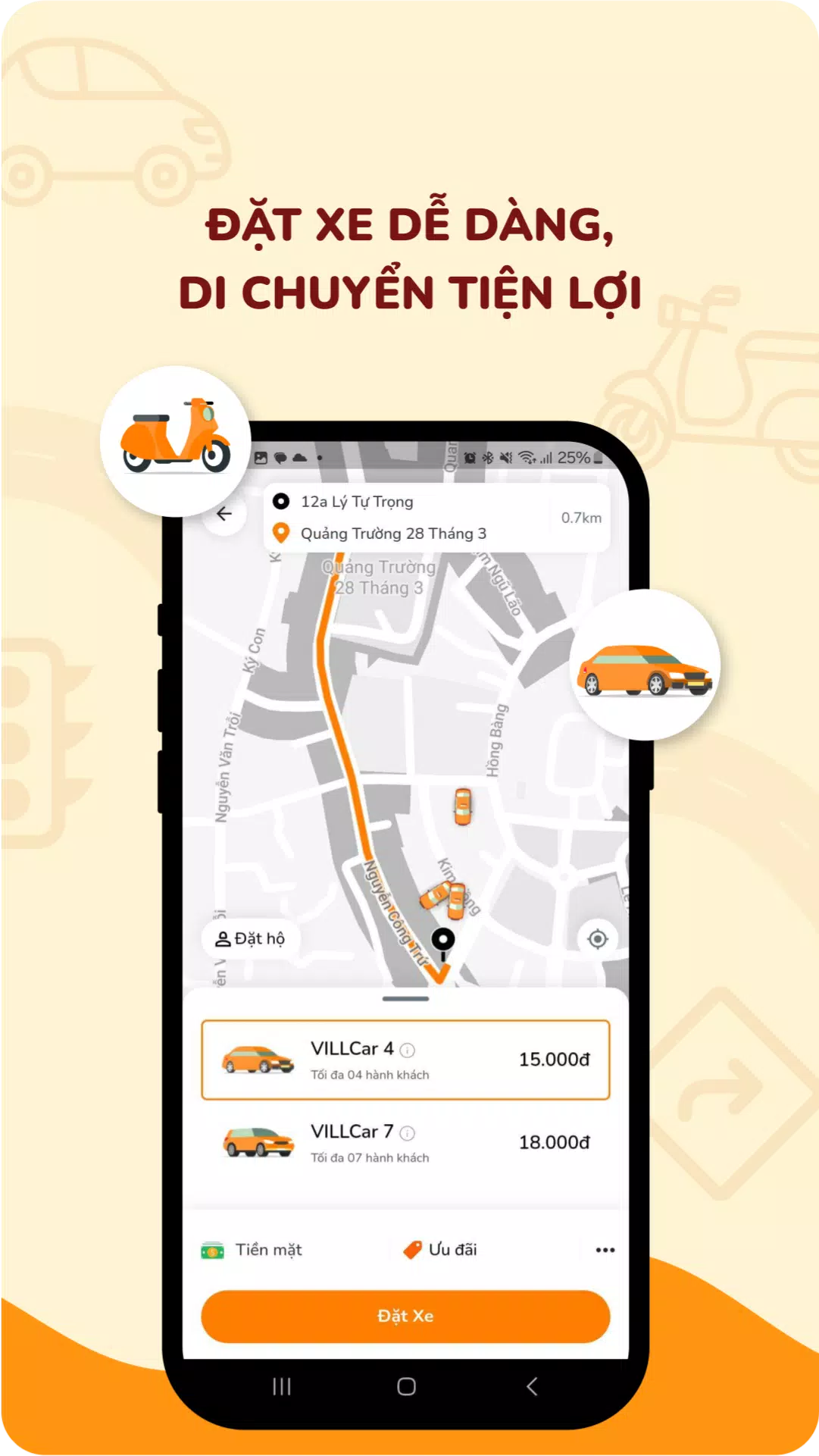 VILL: Đồ ăn, Giao hàng, Gọi xe Captura de tela 2