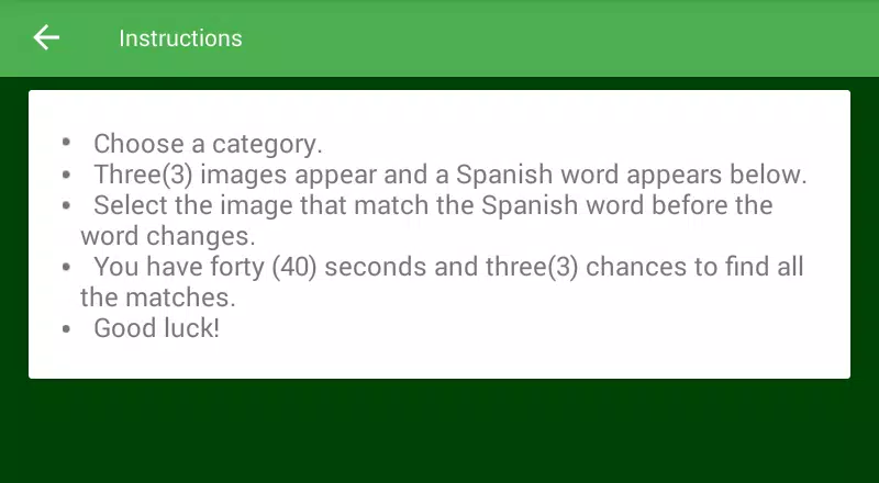 Match the Spanish Word Captura de tela 1
