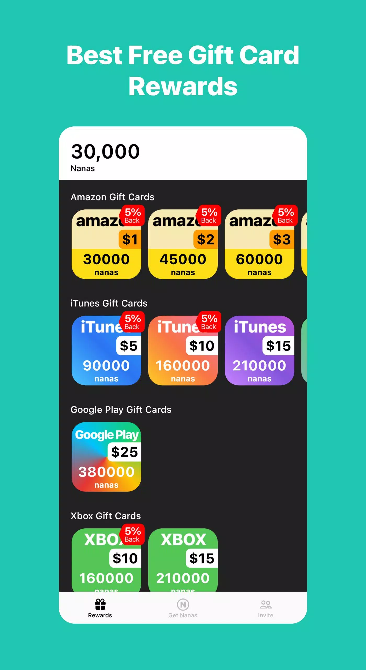 AppNana: Gift Cards Rewards スクリーンショット 0
