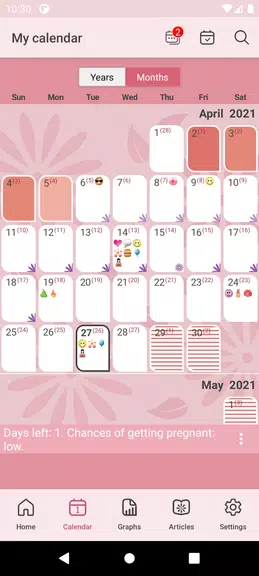 WomanLog Calendario Menstrual Captura de pantalla 0
