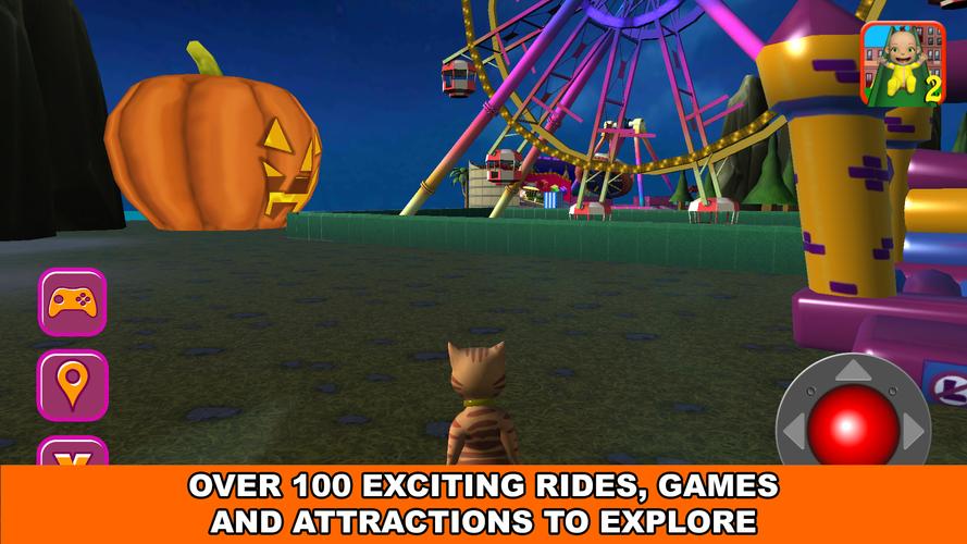 Halloween Cat Theme Park 3D Ekran Görüntüsü 0