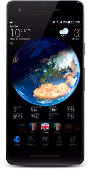 3D EARTH - weather forecast Captura de tela 0