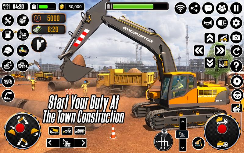 City Heavy Excavator Crane 3D Ảnh chụp màn hình 3
