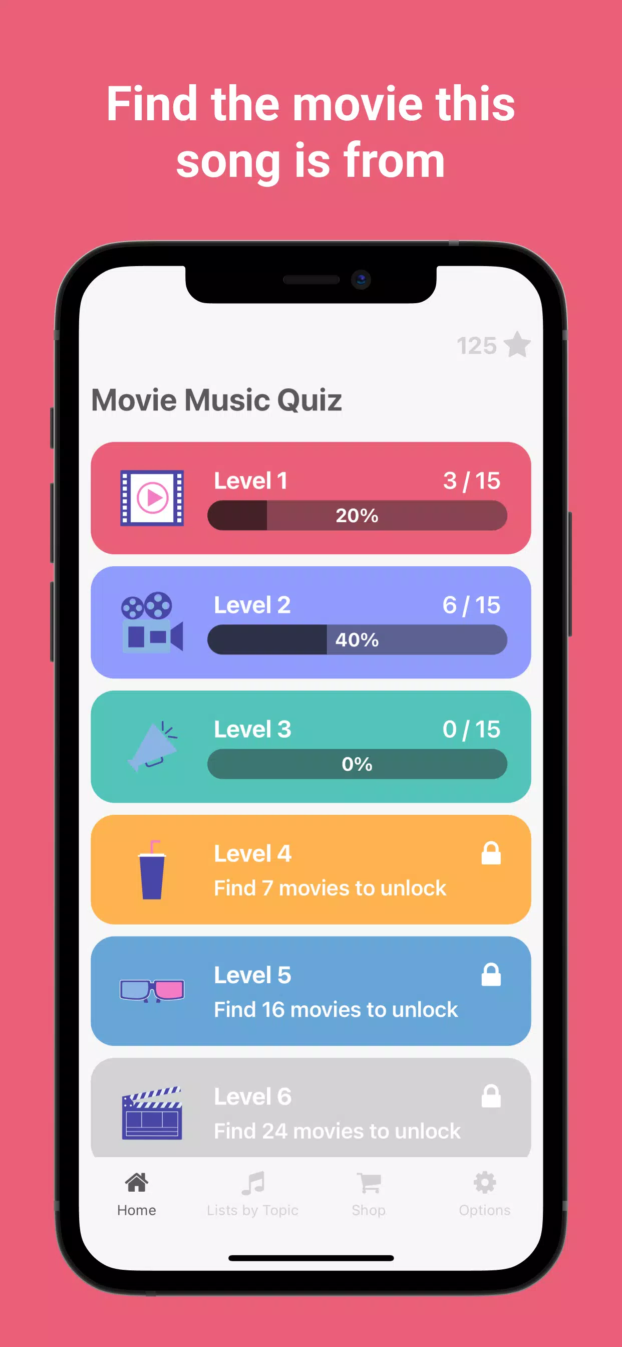 Movie Music Quiz ဖန်သားပြင်ဓာတ်ပုံ 0