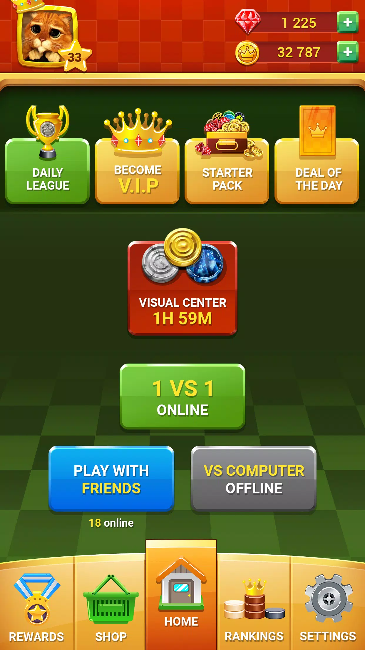 Checkers - Online & Offline Ekran Görüntüsü 1