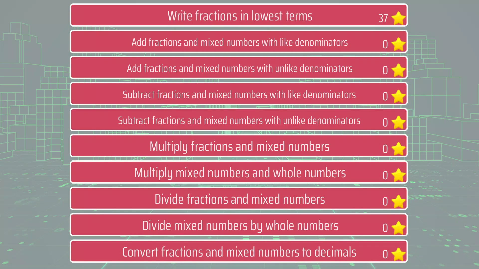 Fractions and mixed numbers スクリーンショット 0