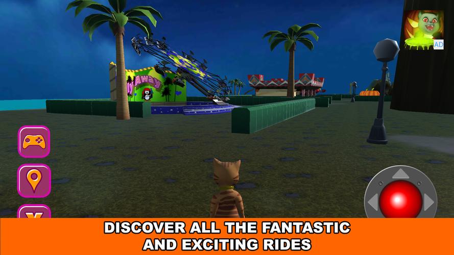 Halloween Cat Theme Park 3D Ekran Görüntüsü 2