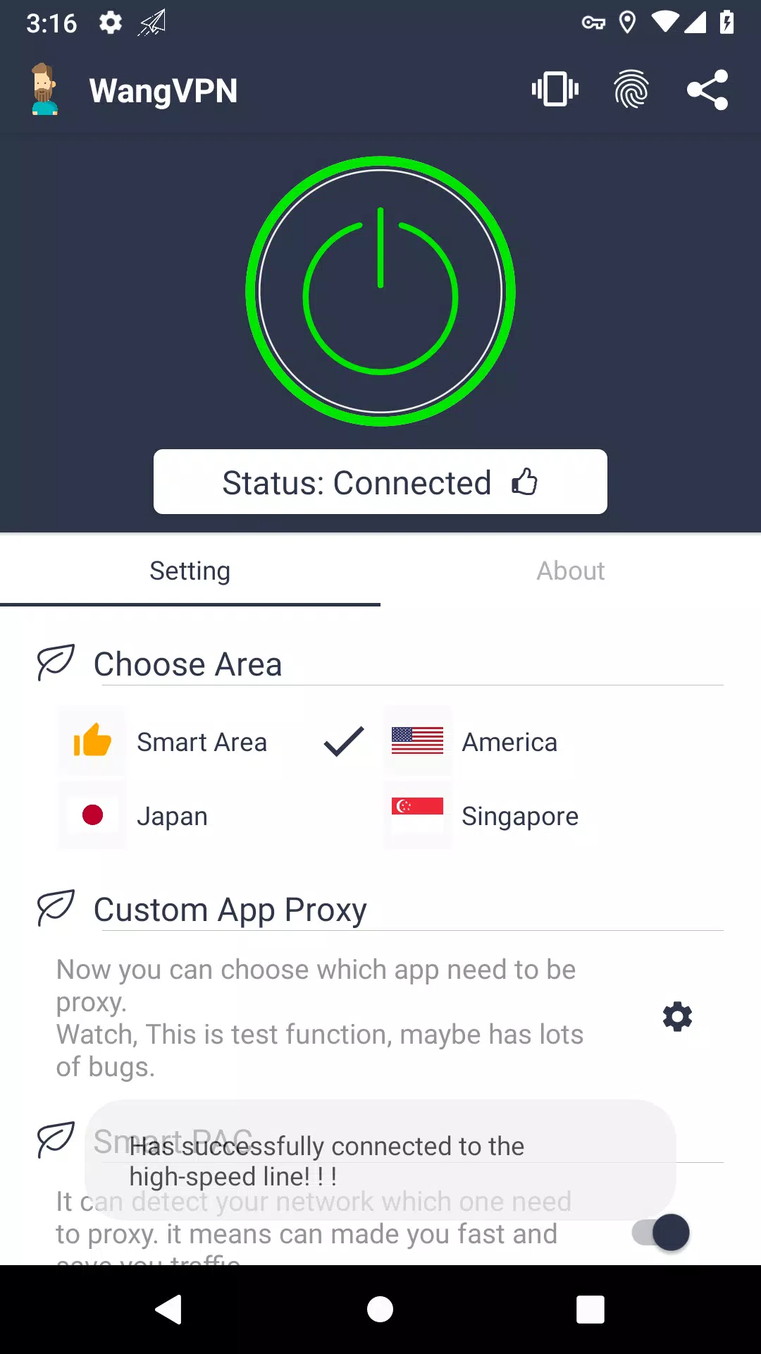 Wang VPN - Fast Secure VPN Schermafbeelding 1