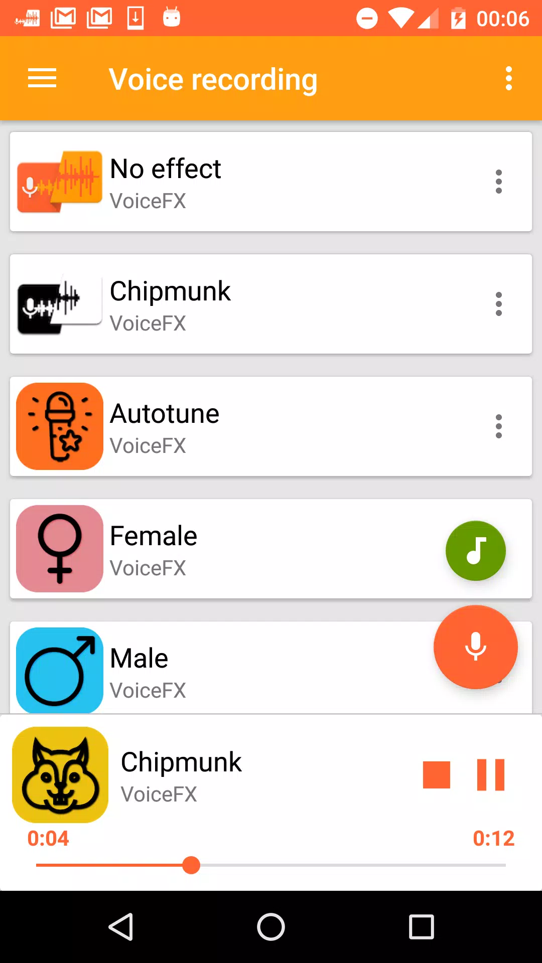 VoiceFX - Voice Changer with v 螢幕截圖 0