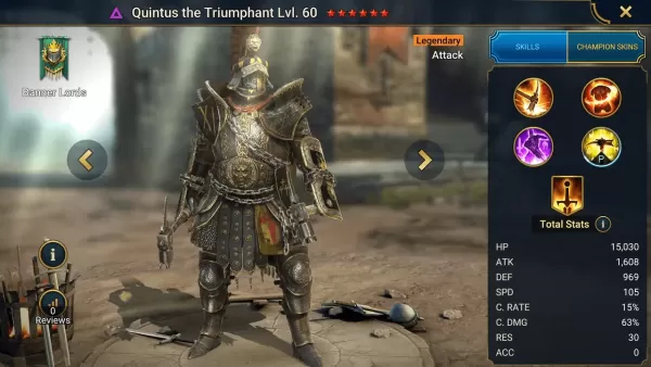 RAID: Shadow Legends - Quintus The Triumphant Champion Guide: Melhores construções, mestre e artefatos (PVE + PVP)