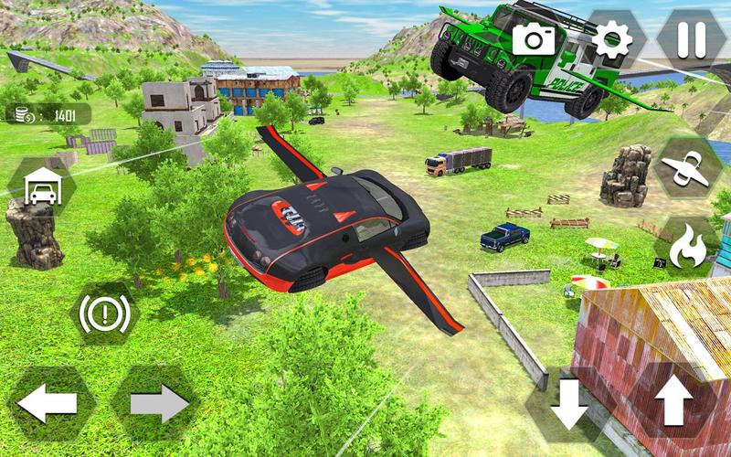 Flying Car Extreme Simulator Captura de tela 3