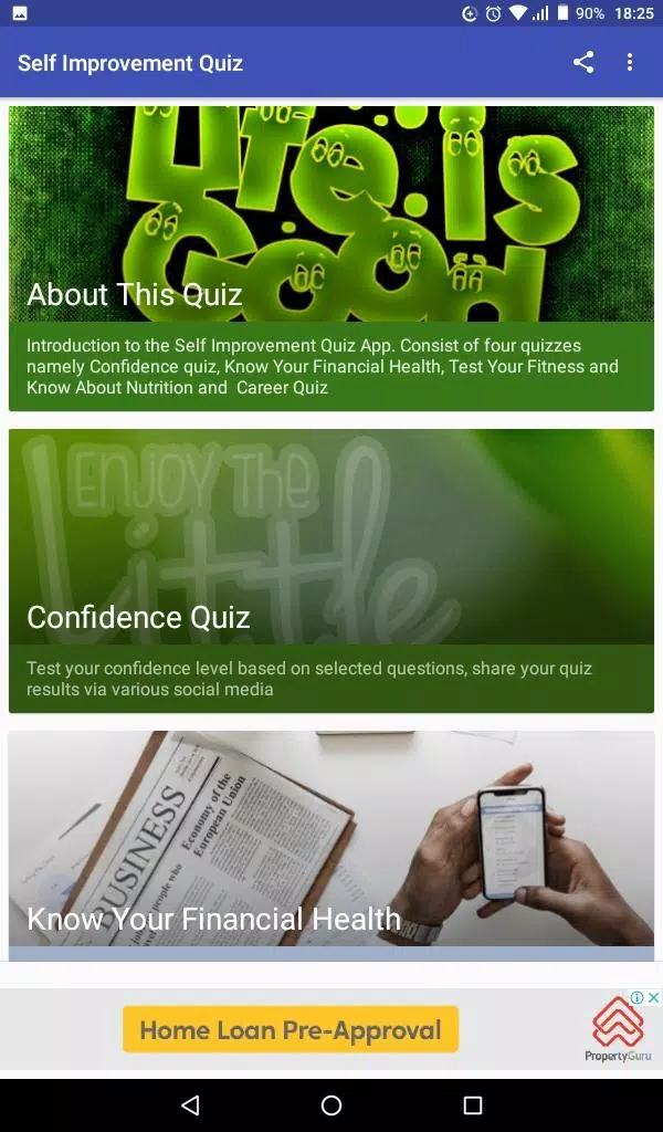 Self Improvement Quiz Captura de tela 0