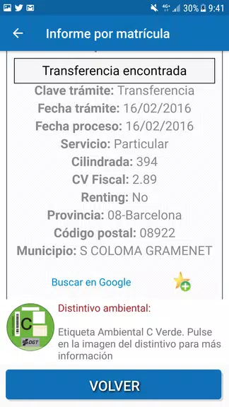 InfovehículoConsultarMatrícula 螢幕截圖 1