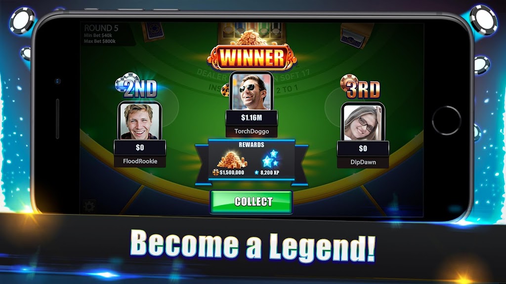 Blackjack Legends: 21 Online Multiplayer Casino Capture d'écran 3