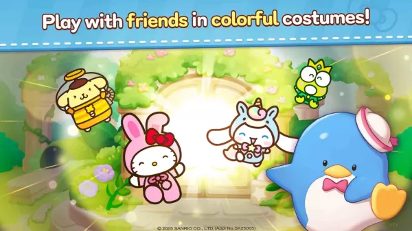 sanrio karakterleri neşeyle birlikte gülümsüyor