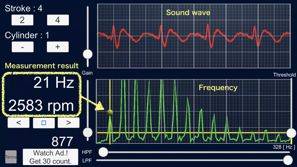 Engine Sound Analyzer:RPM Calc Zrzut ekranu 2