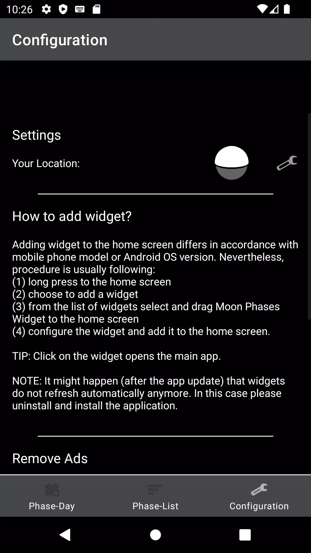 Moon Phases Widget Ekran Görüntüsü 3