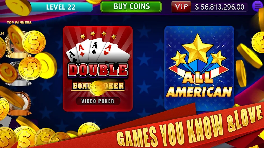All American & Double Bonus - VIDEO POKER Captura de pantalla 0