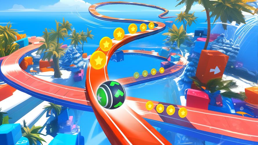 3D Super Rolling Ball Race Schermafbeelding 0