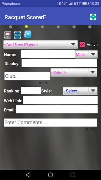 Racquet Game Scorer Скриншот 2