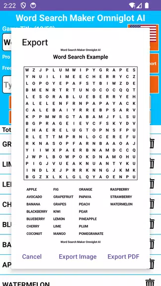 Word Search Maker Omniglot Tangkapan skrin 1
