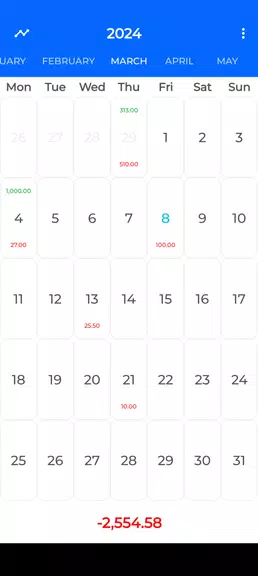 Money Calendar Ekran Görüntüsü 0