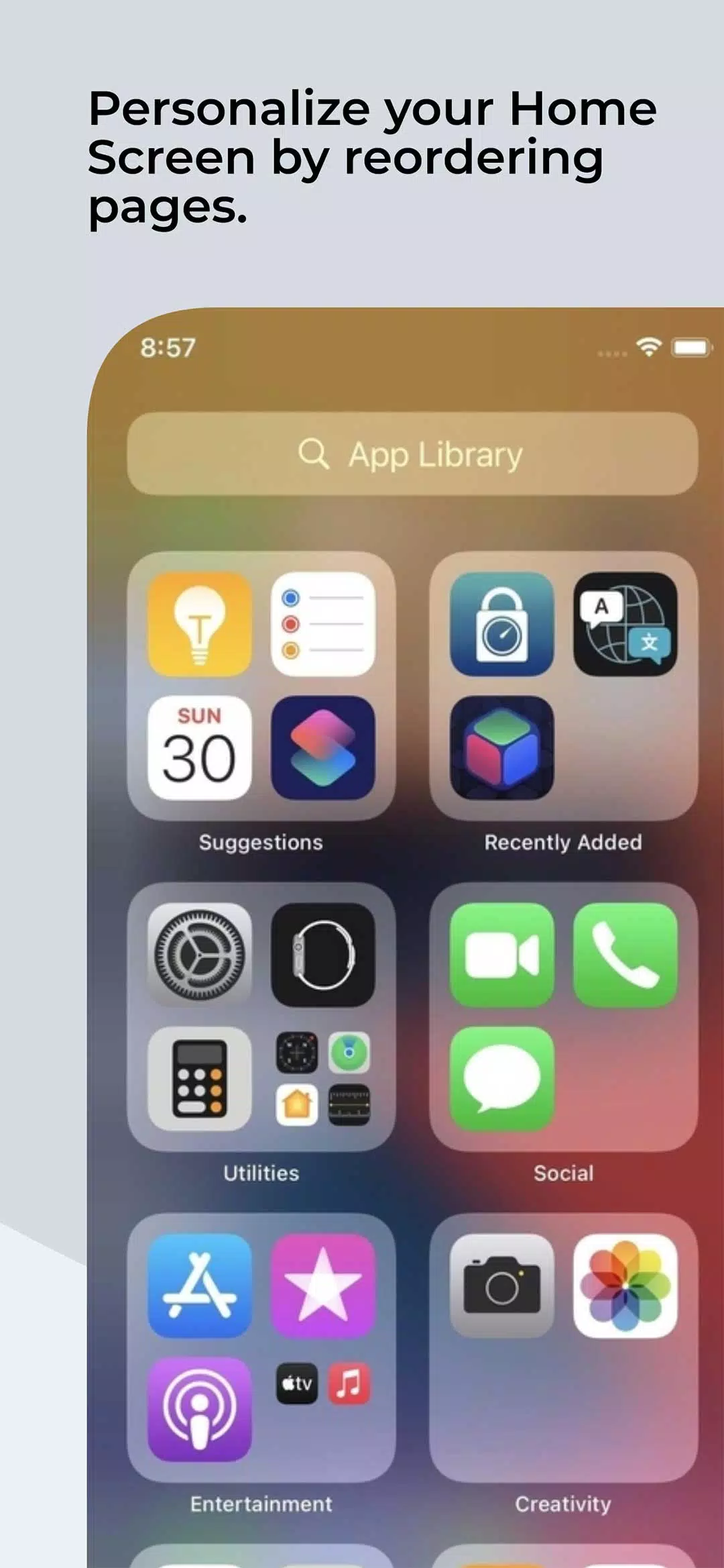 Launcher for iOS Tangkapan skrin 3
